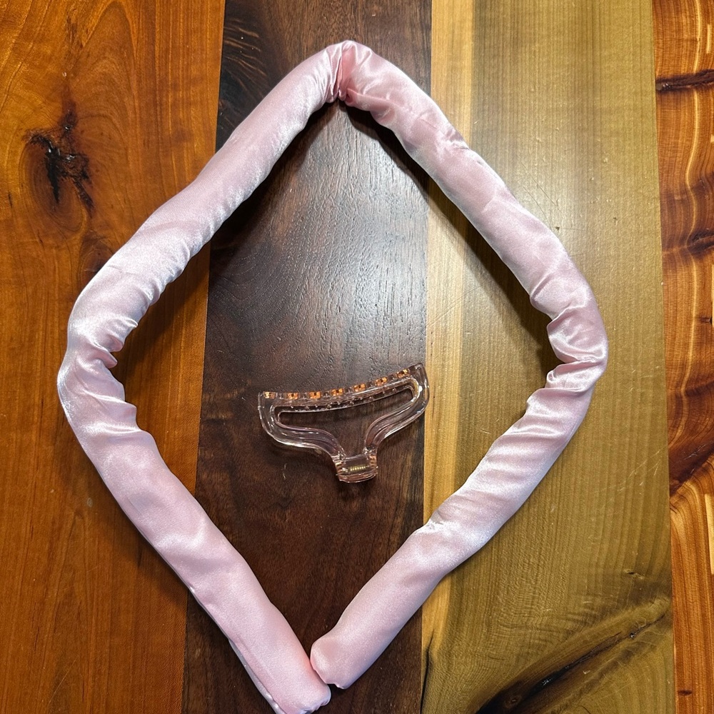 Pink Satin Hair Heatless Curls Set